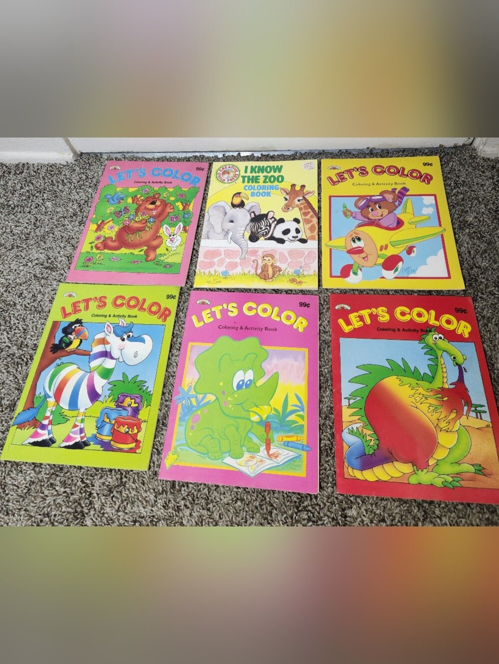 HOLD TRADE Bundle Of 6 Vintage 1990s Lets Color Activity And Coloring Books